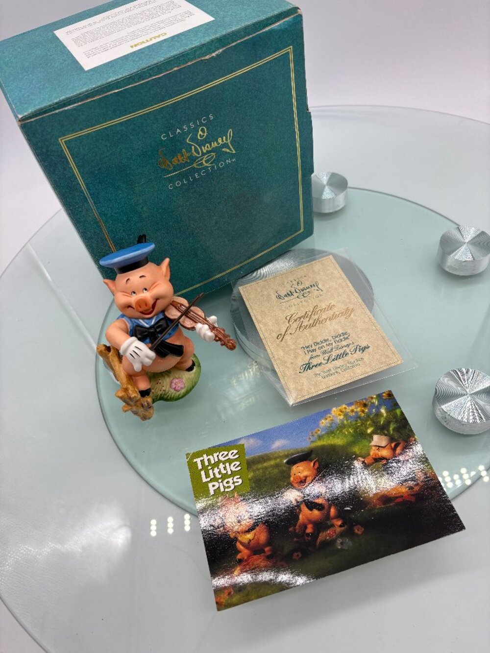 WDCC Three Little Pigs Fiddler Pig + COA & Postcard (1993)